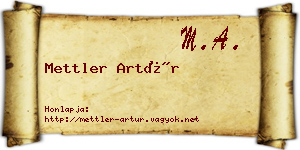 Mettler Artúr névjegykártya